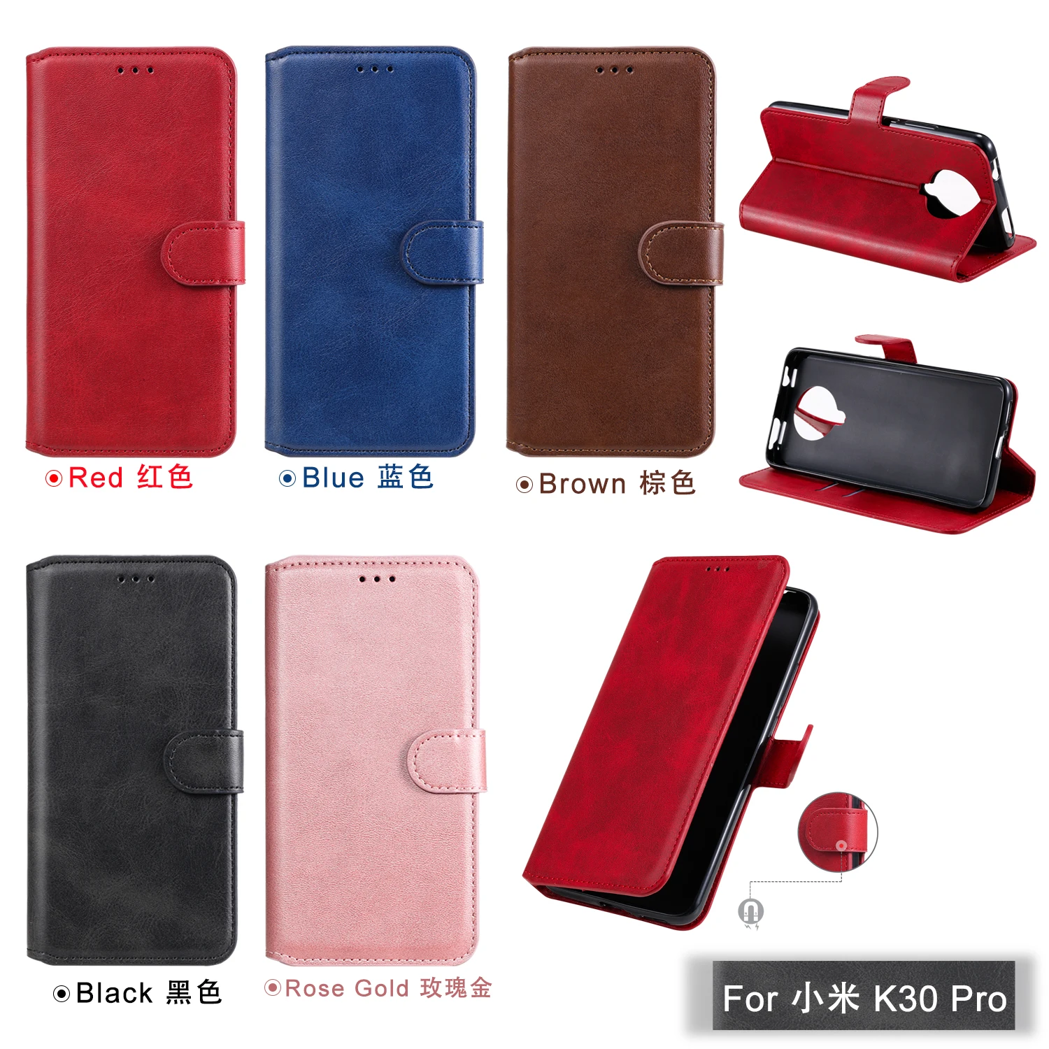 

For Xiaomi Mi POCO X3 NFC Case Flip Book Cover For Xiaomi POCO F2 Pro Case luxury Leather Phone Case for Redmi K30 Pro Note 9 9S
