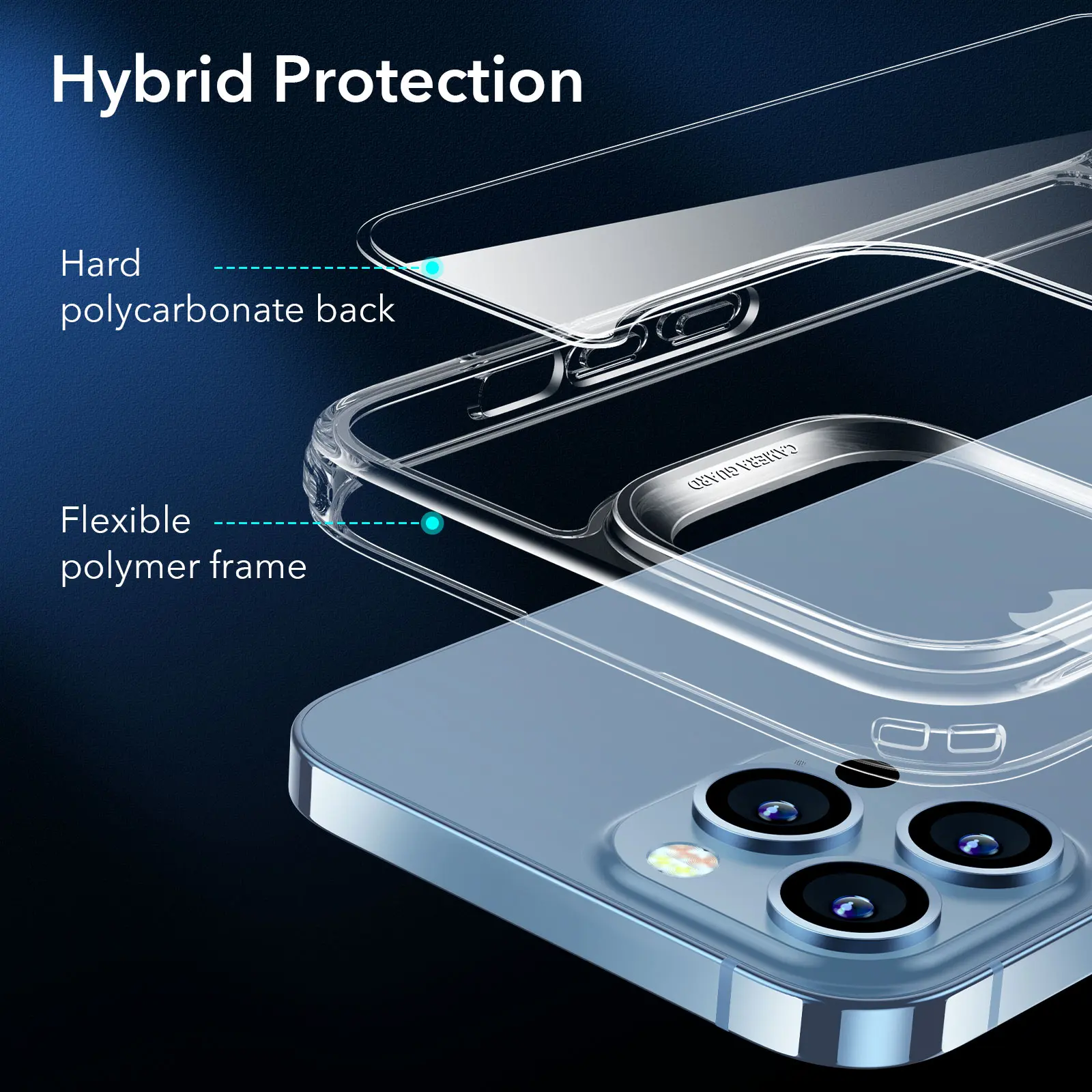 ESR Case for iPhone 13/13 Pro/13 Pro Max 2021 Metal Kickstand Transparent Back Cover Shockproof Luxury Clear Case for iPhone 13