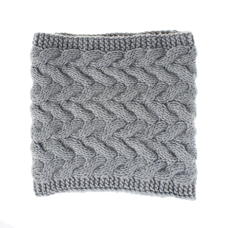gray Scarf Женские шарфы, Зимний вязаный шарф-снуд, теплый бесконечный снуд, женский шарф с кольцом и петлей, Модный Круглый шейный платок - Цвет: gray Scarf
