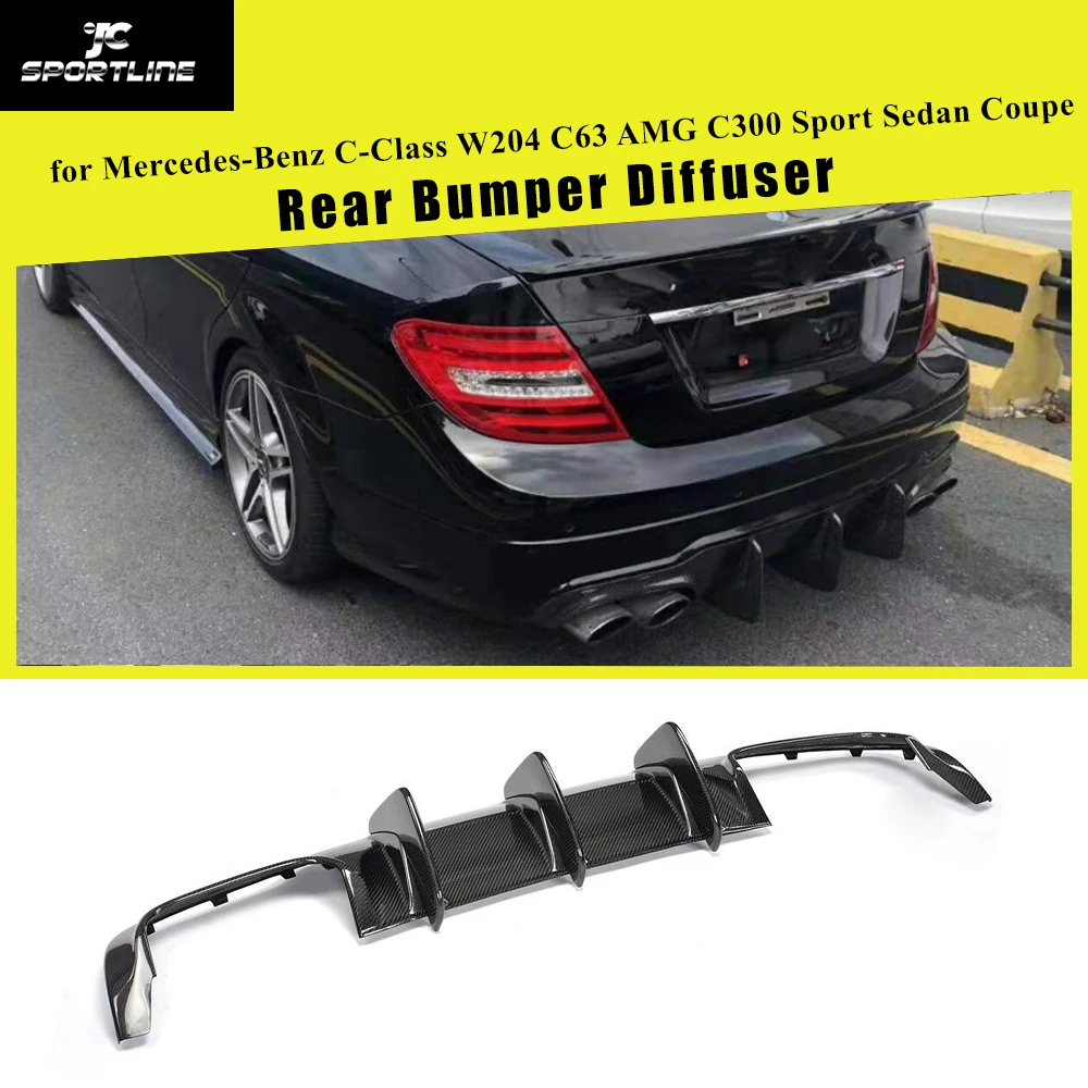Задний бампер диффузор спойлер для Mercedes-Benz c-класс W204 C63 AMG C300 Sport Sedan Coupe 2009- углеродное волокно/FRP