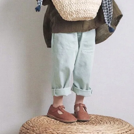 Детские однотонные штаны WLG бежевые хаки зеленые фиолетовые для мальчиков и