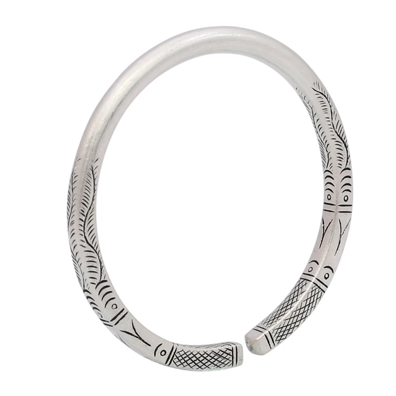 

Opening Ethnic Style Sterling Silver Jewelry Yunnan Handmade Snowflake Silver Bangles