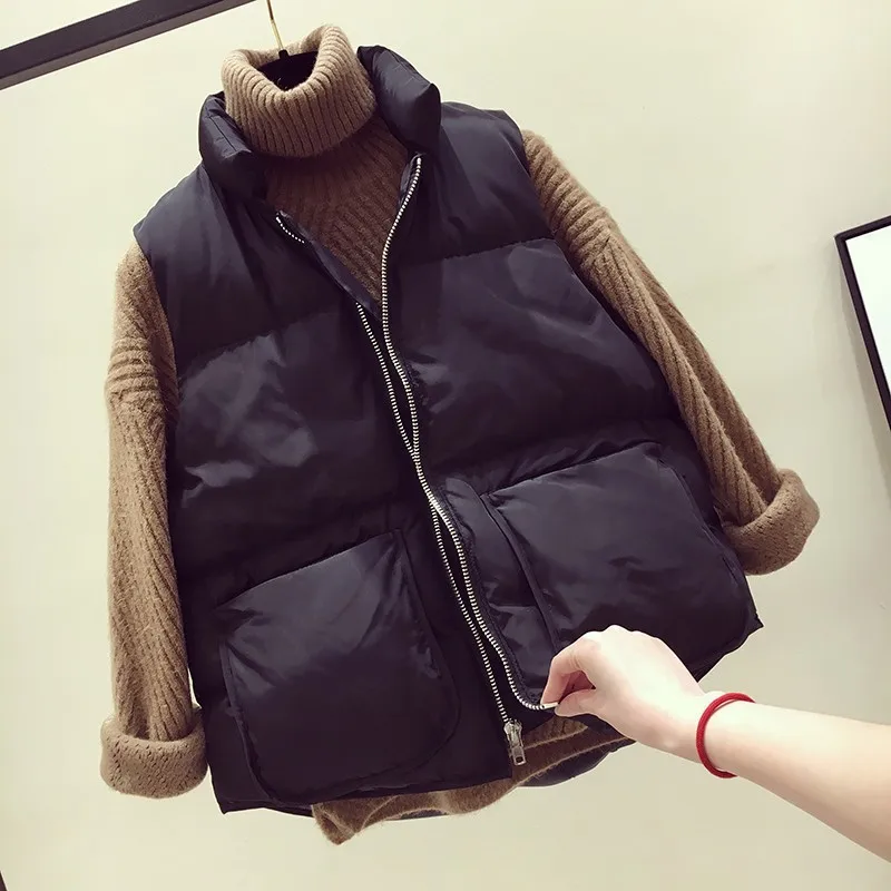

Women's Short Waistcoat Student Autumn and Winter New All-match Vest Loose Down Padded Jacket