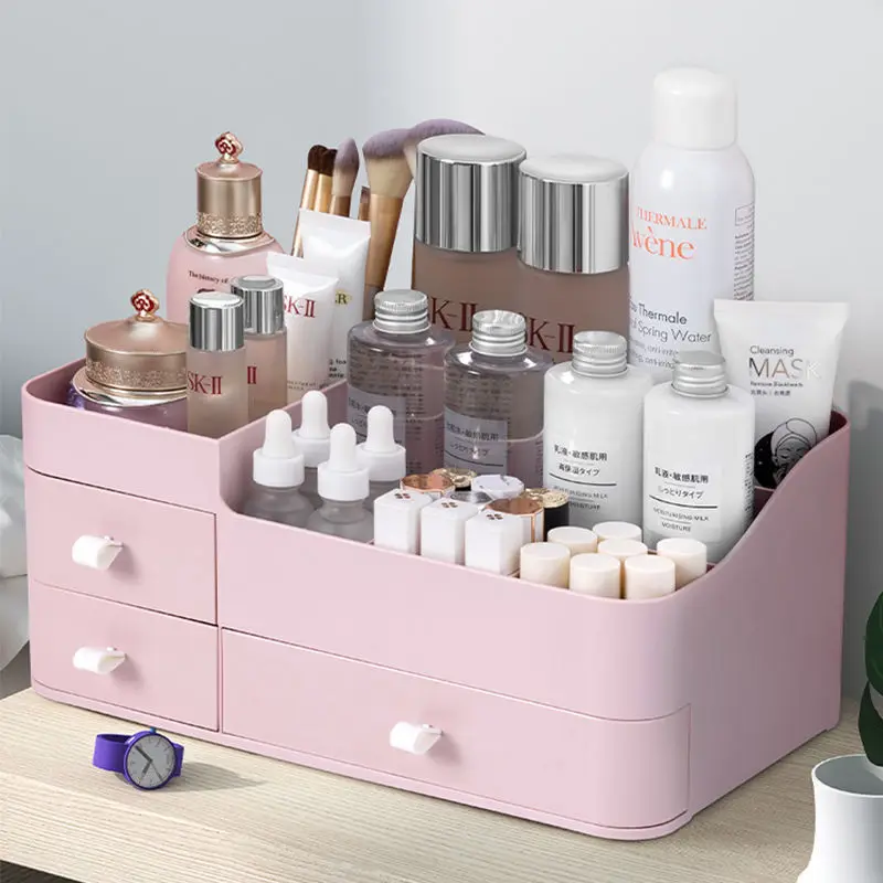 

Upgrade Cosmetics Girl Makeup Organizer Jewelry Storage Box Stationery Drawer Sundries Containers Office Dresser Organize Box