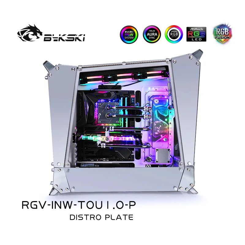 Bykski RGV-INW-TOU1.0-P доски для водных путей INWIN TOU1.0 Case RBW 5v 3pin Intel CPU Water Block &amp Single GPU Building |