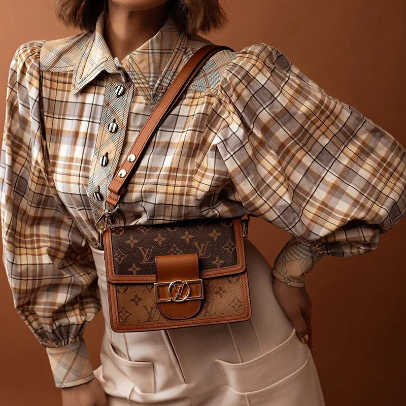 

Женская Повседневная рубашка в клетку, винтажная Свободная блузка с длинным рукавом, в стиле ретро, осень 2020