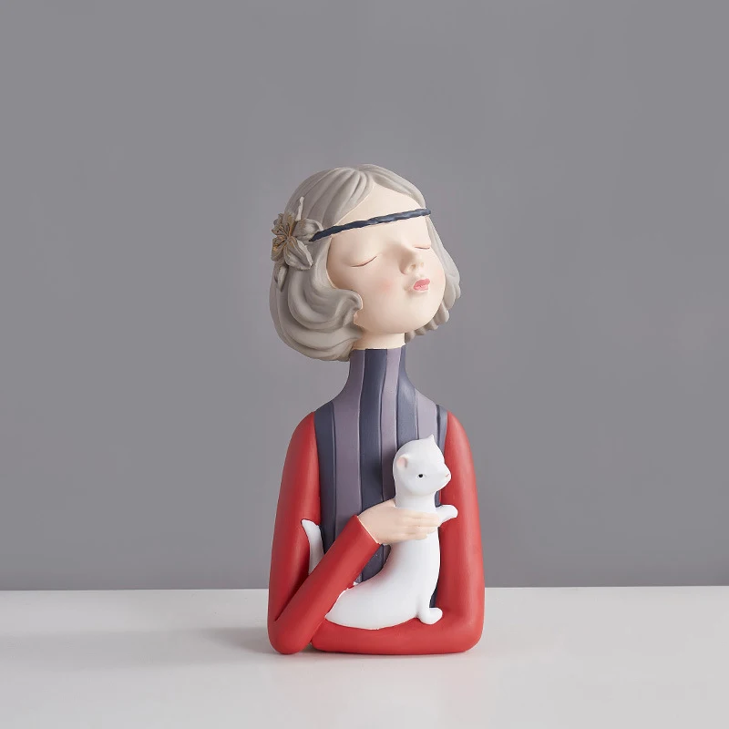 

Modern Young Girl Bubble Figurines Resin Art Home Decoration Accessories Birthday Wedding Gift Fairy Table Decoration RE