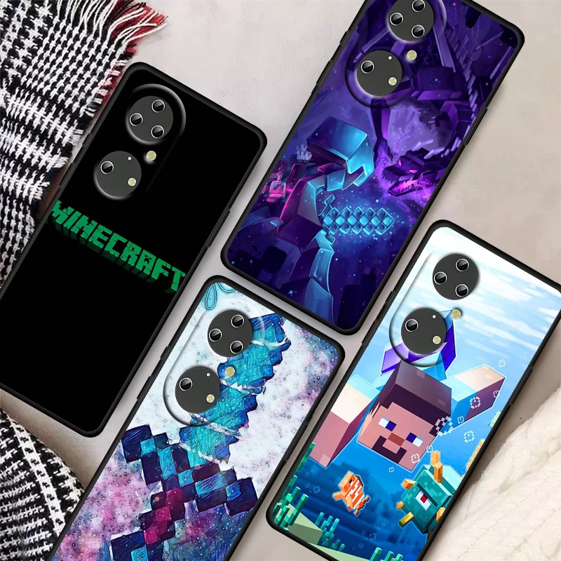 

Sandbox game Mini World For Huawei P50 P40 P30 P20 Pro Plus P10 P9 P8 Lite 2019 2017 RU E Mini Funda Capa Black Phone Case