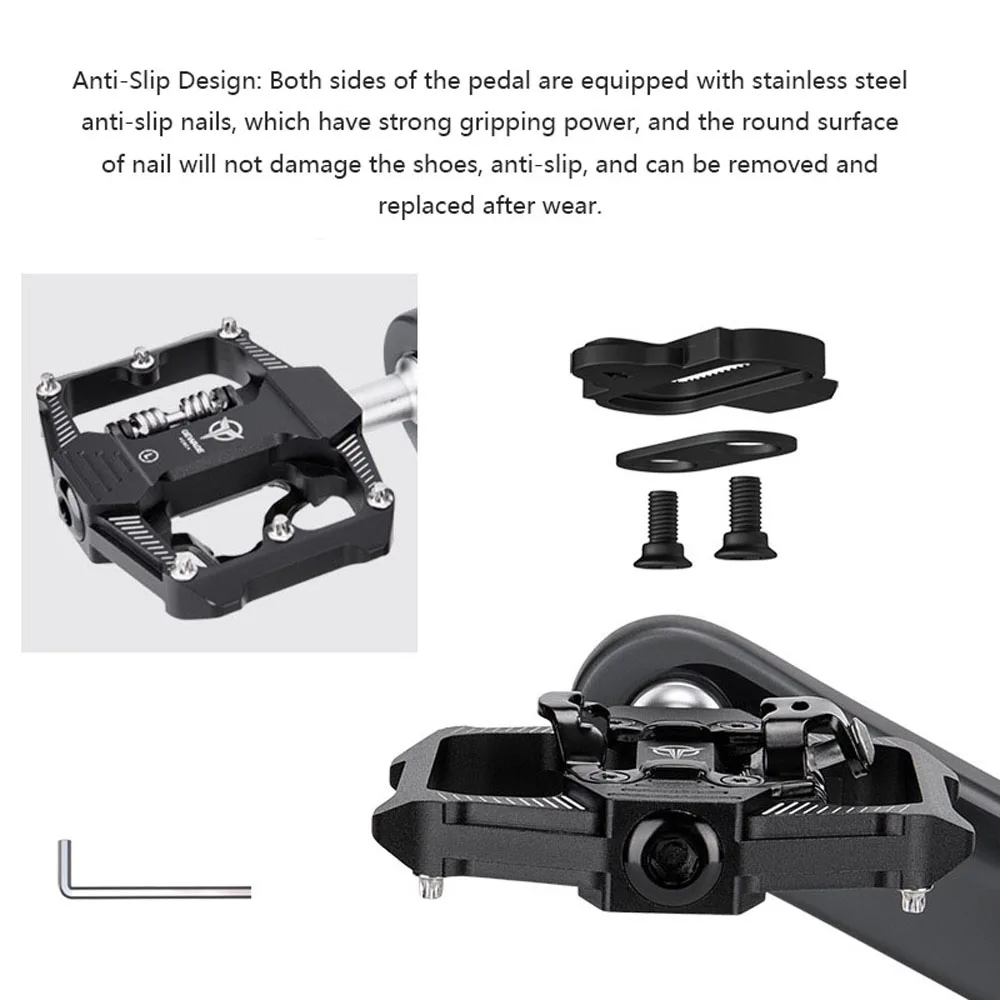 Cycling Bike Pedal SPD Riding Mountain Bikes Clipless Pedals Aluminum Alloy Bicycle Dual Platform Accessories | Спорт и развлечения