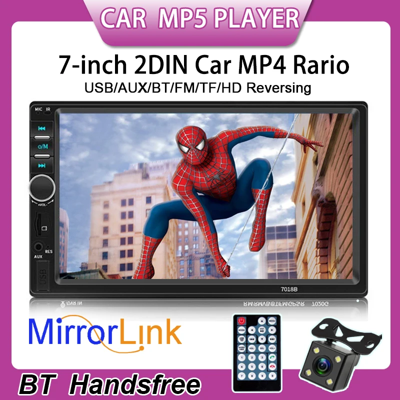 7 дюймов 2 din автомобиль MP4 плеер Радио Bluetooth Камера заднего вида FM радио