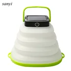 Складной портативный светильник для кемпинга на солнечной батарее, с зарядкой от USB, уличный водонепроницаемый подвесной светильник на солнечной батарее