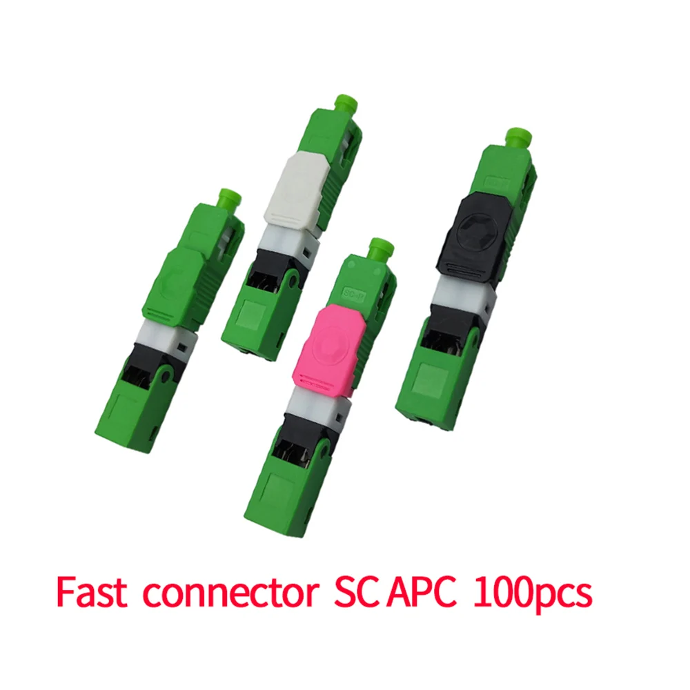 

00pcs SC APCSingle-Mode Fiber Optic Quick Connector Embedded Fiber Optic Fast Connector Cold FTTH SC Single Mode