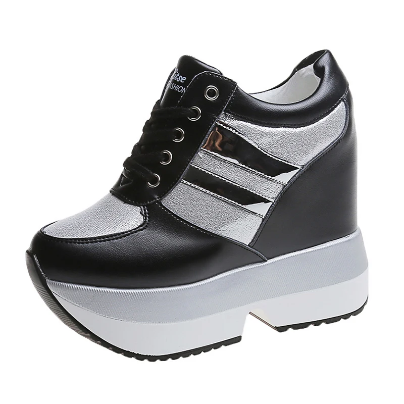 Женские туфли на толстой подошве повседневные очень высоком каблуке 12 см с