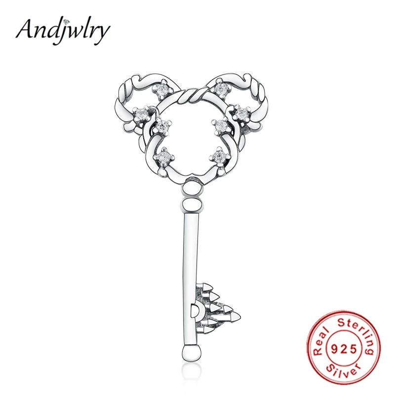 

100% 925 Sterling Silver Fit Original Pandora Charms Bracelet Key Dangle Charm Pendant Berloque 925 Silver DIY Jewelry