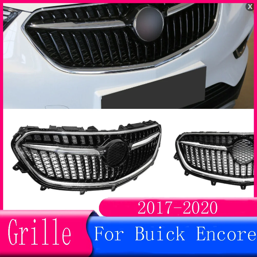 

With Logo For Buick Encore 2017 2018 2019 2020 Car Accessory Front Bumper Grille Centre Panel Styling Upper Grill 17 18 19 20