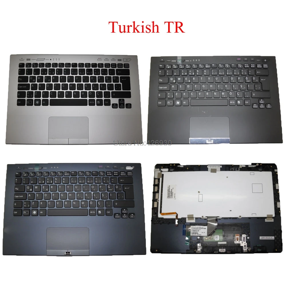 Ноутбук Palmrest TR клавиатура для SONY VAIO VPC SA VPCSA серии турецкий с подсветкой и тачпадом