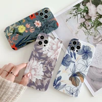 luxury flower leaves phone case for iphone 12 11 pro max x xr xs max 7 8 plus 12 pro back cover