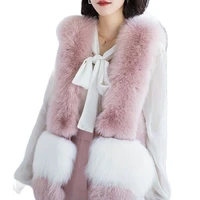 furs women 2021 plus size manteau femme pink long fur vest autumn clothes women cute faux fur gilet korean fashion clothing