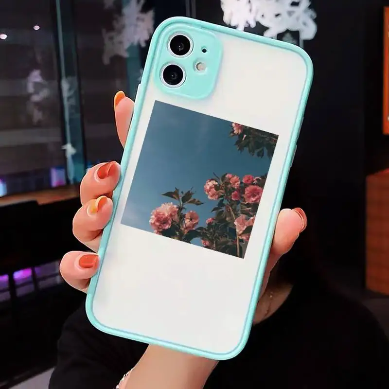 

Flower daisy aesthetics pattern Phone Cases matte transparent For iphone 7 8 11 12 plus mini x xs xr pro max cover