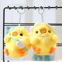 cute plush little yellow chicken pendant children cartoon plush animal school bagkeychain decoration pendant accessories