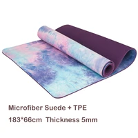 66cm widen magic yoga mat tie dye exercise mat suede tpe pilates fitness mat exercise non slip yoga pad healthy gym sports mat