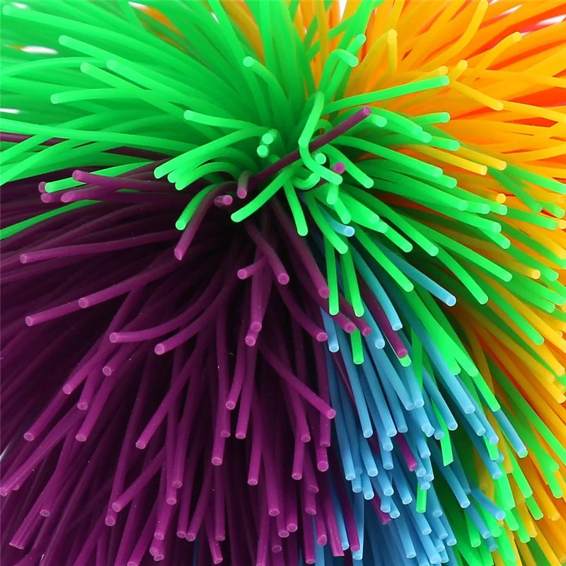 6 см/8 см детский силиконовый шар Koosh резиновый для волос тренировочный Радужный