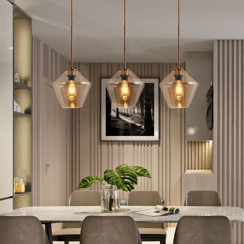 Янтарная потолочная лампа для паба современное светодиодное освещение