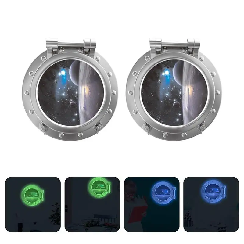 

2Pcs Durable PVC Wall Decorations Universe Planet Stickers (Assorted Color)