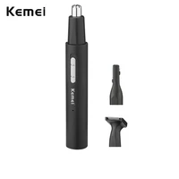 kemei portable nose ear hair trimmer micro usb charging 3 in 1 eyebrow beard trimmer for men and women pain free lightweight