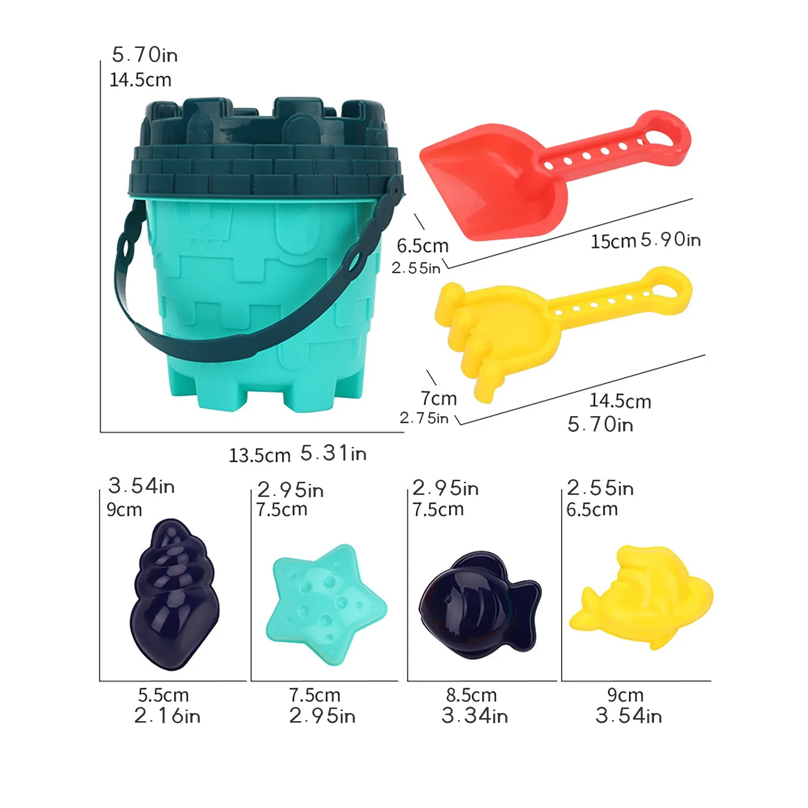 

Children Beach Toys 6 Pcs Kit Baby Summer Digging Sand Tool with Shovel Water Game Play Outdoor Toy Set Sandbox for Boys Girls