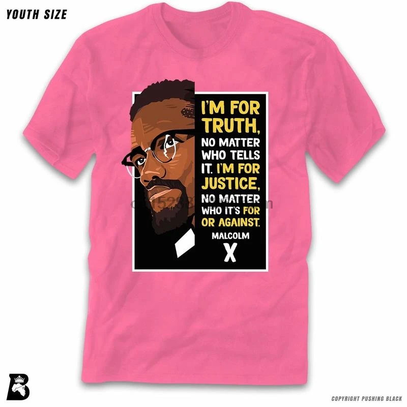 Одежда The Legacy коллекция Malcolm X Truth and Justice Премиум Молодежная Футболка|Мужские