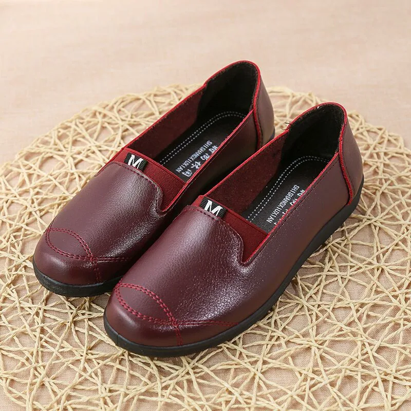 Wine Red-899 Новинка года; женские балетки на плоской подошве; Лоферы без застежки; женские мокасины из мягкой кожи; водонепроницаемые мокасины; балетки; zapatos mujer - Цвет: Wine Red-899