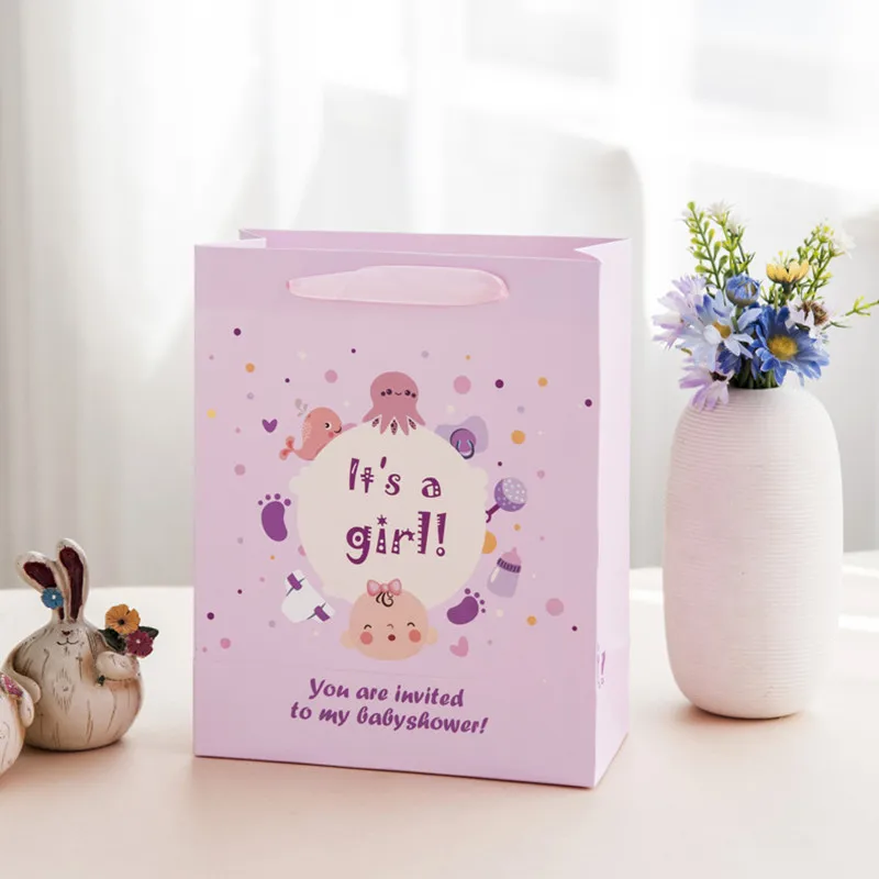 25pcs Baby Shower Cartoon Birth Gift Bag Paper Dragee Boxes Baptism Birthday First Communion Christening Wedding Decor | Дом и сад