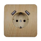 Настенная USB-розетка, 2 USB-порта, 5 В, 2 А, деревянное дерево, цветная розетка, электрическая розетка, Usb murale steckdose B001