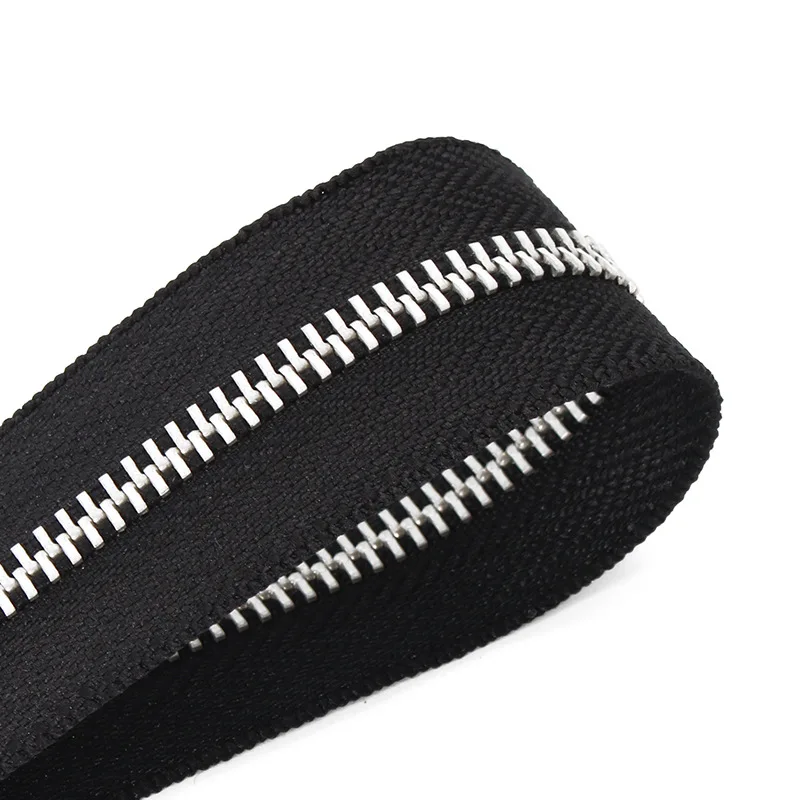 50-80cm 3#/5#/8# Black High Quality Open-end Double Sliders Metal Zipper DIY Handcraft For Cloth Pocket Garment Bags - купить по