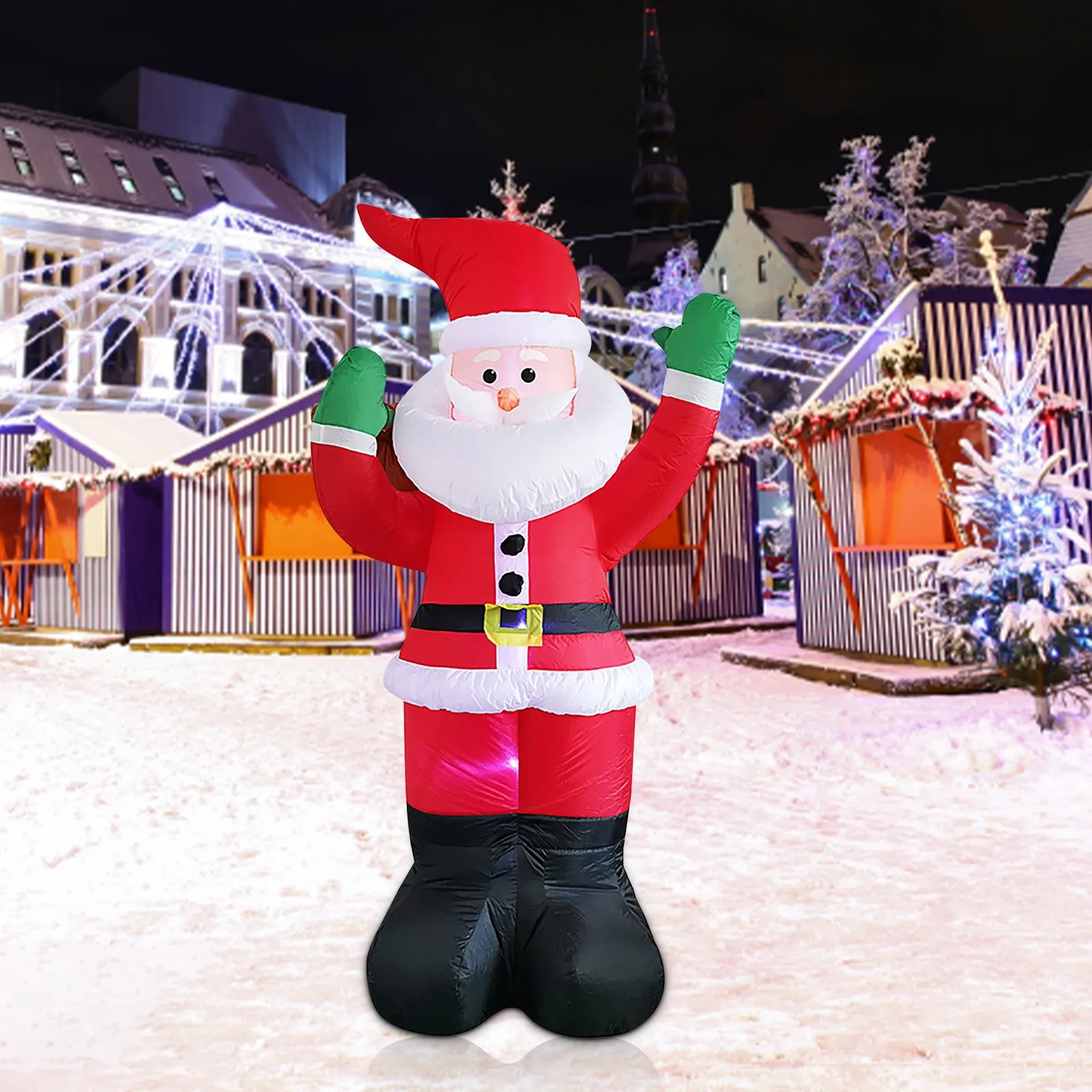 

1.8m Inflatable Santa Claus LED Light Merry Christmas Outdoor Santa Claus New Year 2022 Christmas Decoration Garden Soldier NEW