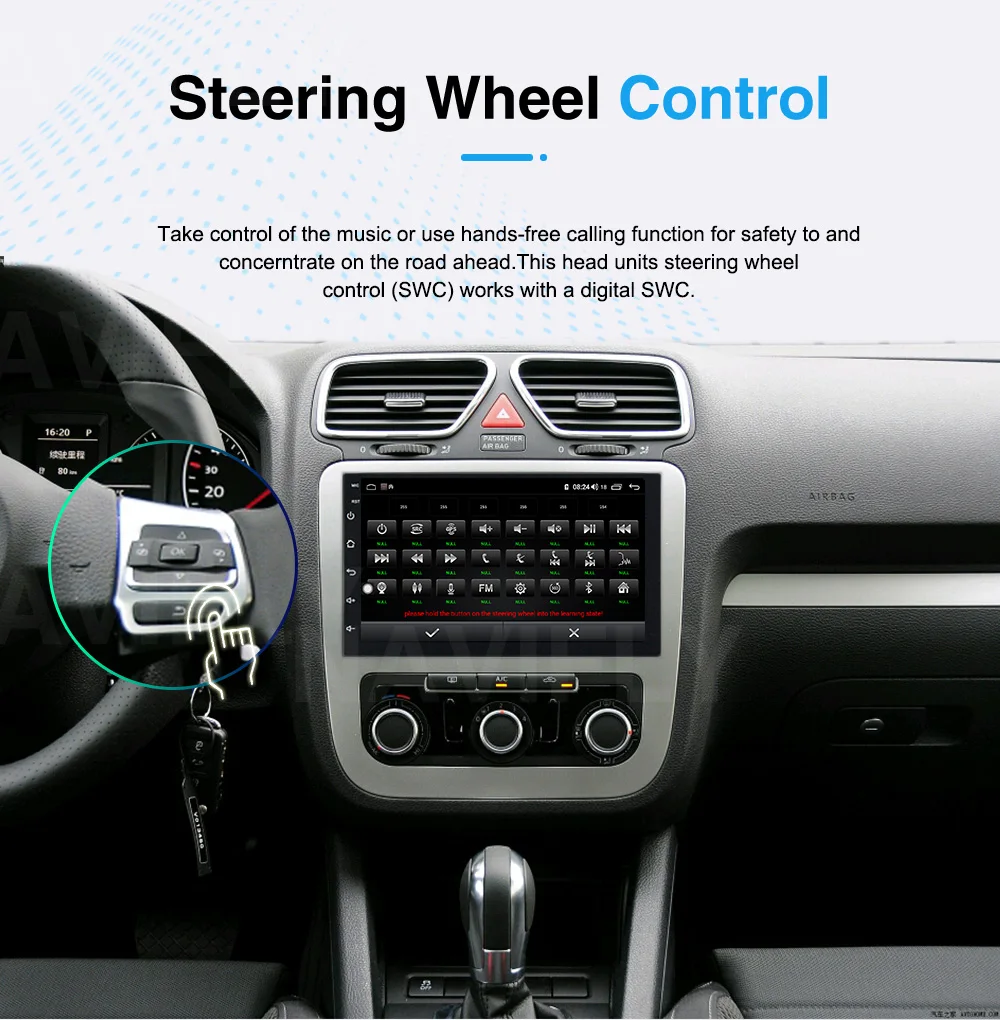 Автомагнитола Navifly мультимедийный плеер на Android 10 с GPS для Skoda Seat Volkswagen B6 B7 Passat golf Polo