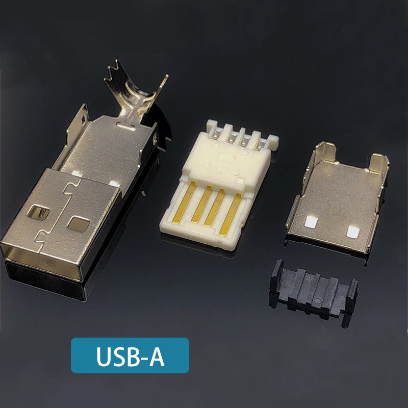 Высокое качество Серебряный медный сплав USB A B разъем Jack хвост Sockect Разъем Порт