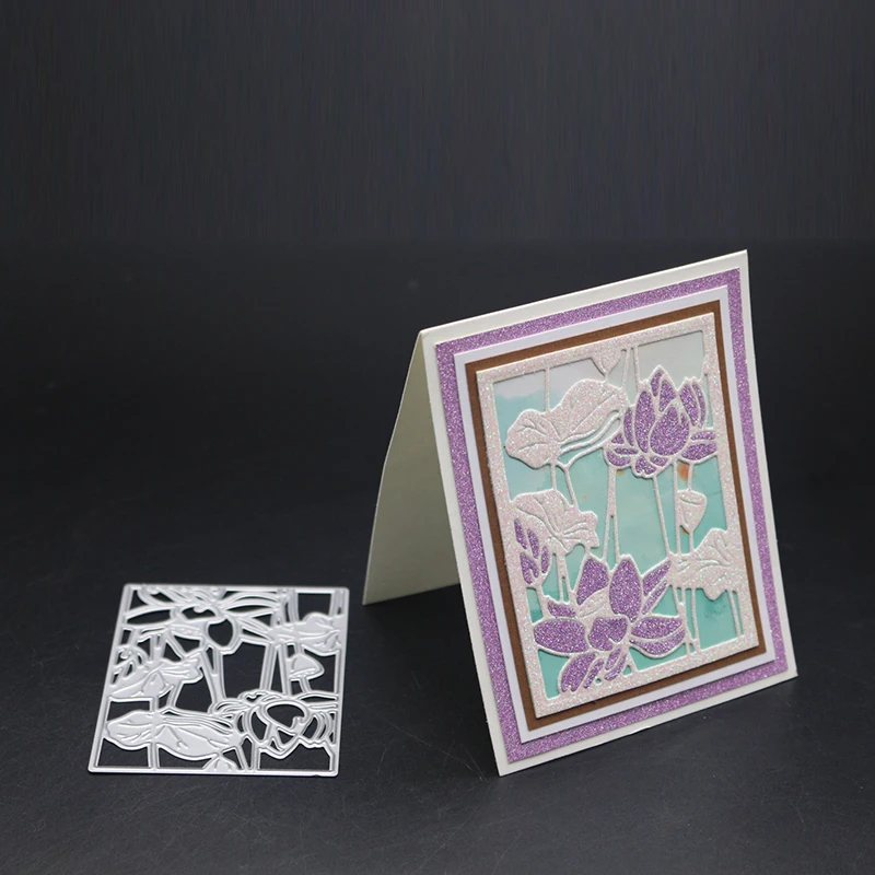 Металлические трафареты DABOXIBOS в форме цветка лотоса для сделай сам