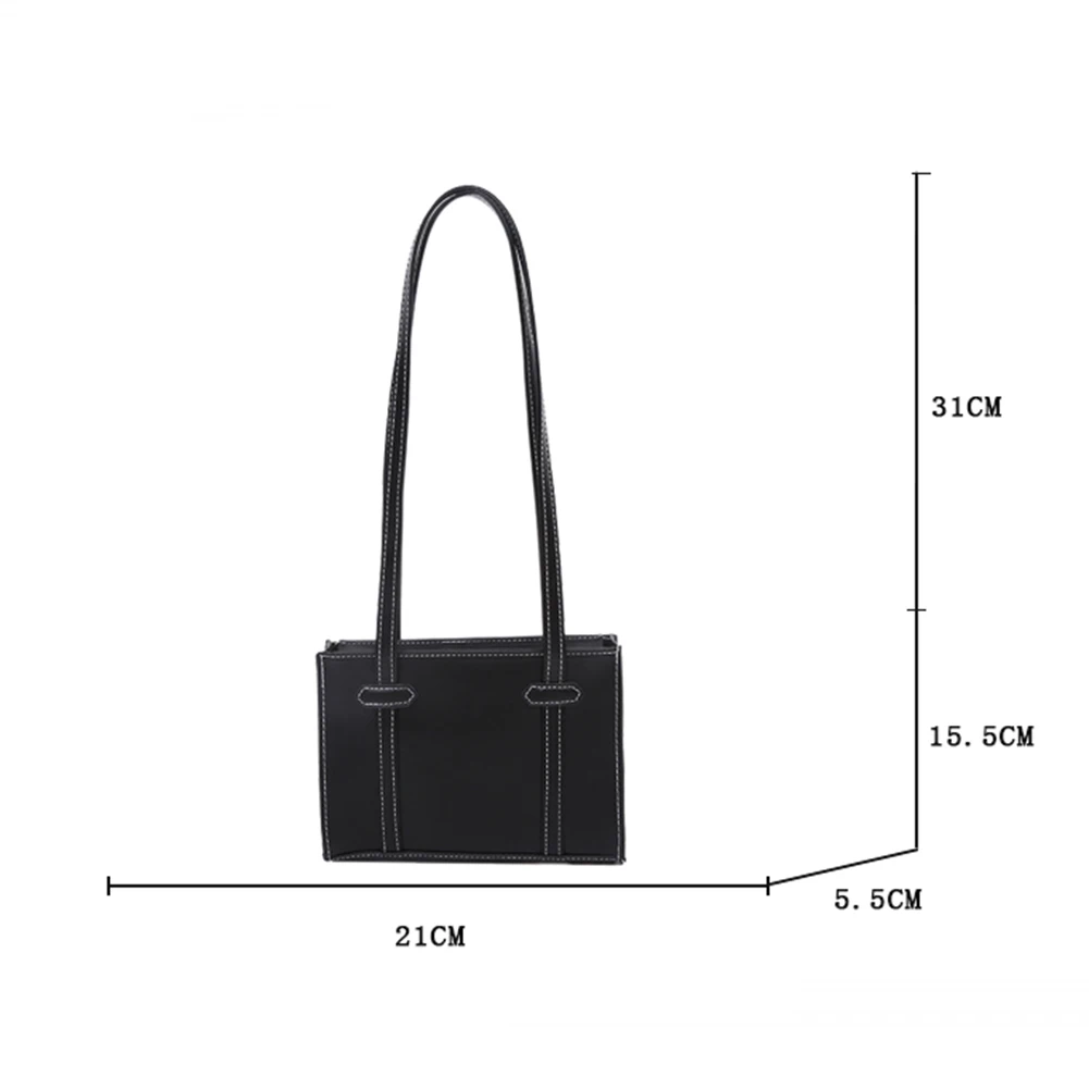 

Simple PU Leather Women Handbag Tote Clutch Portable Female Square Streetwear Underarm Shoulder Bag