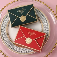 5pcslot new simple creative bronzing gift box packaging envelope shape wedding candy bags birthday party cosmetic packaging box