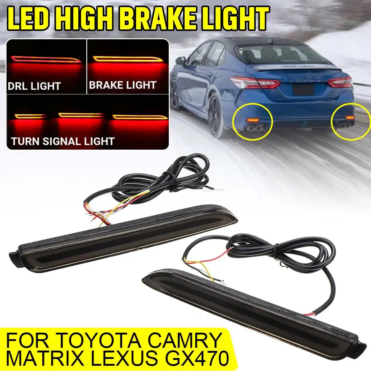 

LED Car Rear Bumper Reflector Tail Brake Light For Toyota RAV4 Camry Reiz WISH SIENNA Innova Lexus ISF GX470 RX300