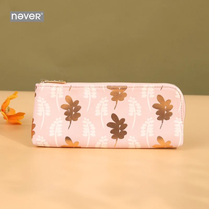 Never Leopard Grain Pen Case Tropic Cute Pencil Pouches Leather Large Capacity Bag School &amp office Supplies Stationery | Канцтовары
