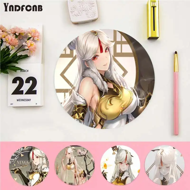 

YNDFCNB Non Slip PC Genshin Impact Ningguang Laptop Computer round desk pads Mousepad gaming Mousepad Rug For PC Laptop Notebook