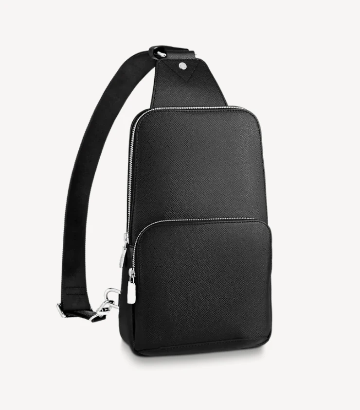 

Новая мужская кожаная Передняя сумка на молнии имеет простой и повседневный черный нишевой дизайн