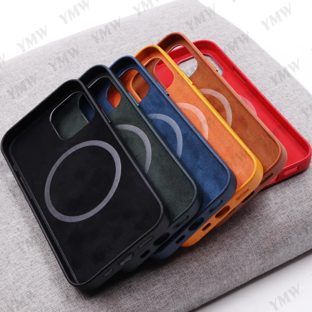Чехол-накладка YMW для iPhone 12 Pro Max mini из натуральной кожи магнитный | Мобильные