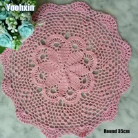 hot lace round cotton handmade table place mat dish pad cloth crochet placemat cup mug dining tea coffee coaster doily kitchen