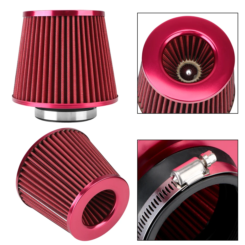 76MM 3 Inch Car Air Filter Sport Power Mesh Cone High Flow Intake FilterIntake Cold Induction Kit Universal Parts | Автомобили и