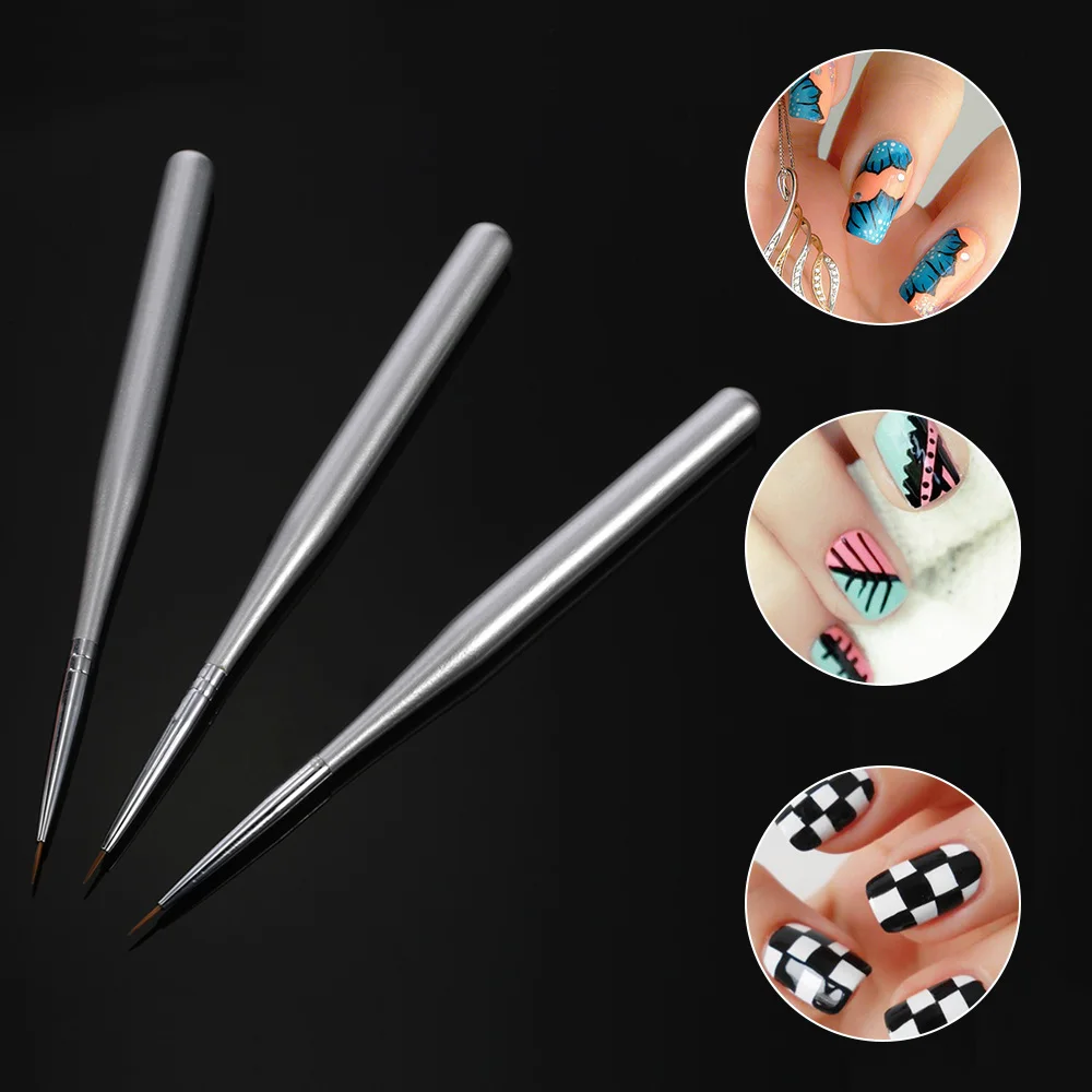3Pcs/set Professional Acrylic Nail Brush Set for UV Gel Painting Drawing Builder Design Pen DIY Liner Tools Manicure | Красота и
