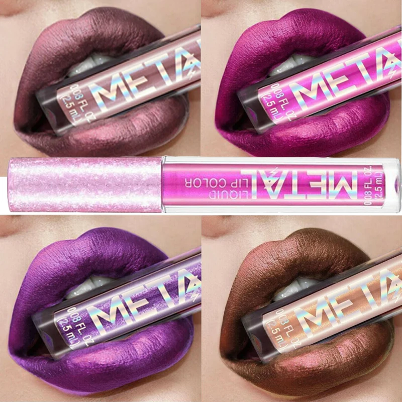 Модная жидкая помада для макияжа водостойкий металлический блеск губ стойкий